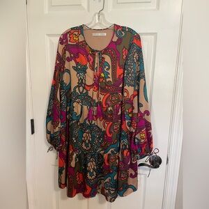 Trina Turk Multicolor Long Sleeve Dress